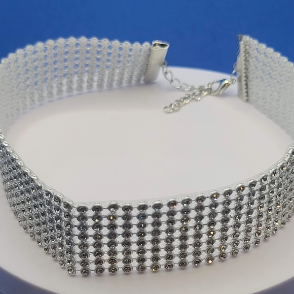 NEW Australian Crystal Silver Choker Necklace - Picture 5 of 12